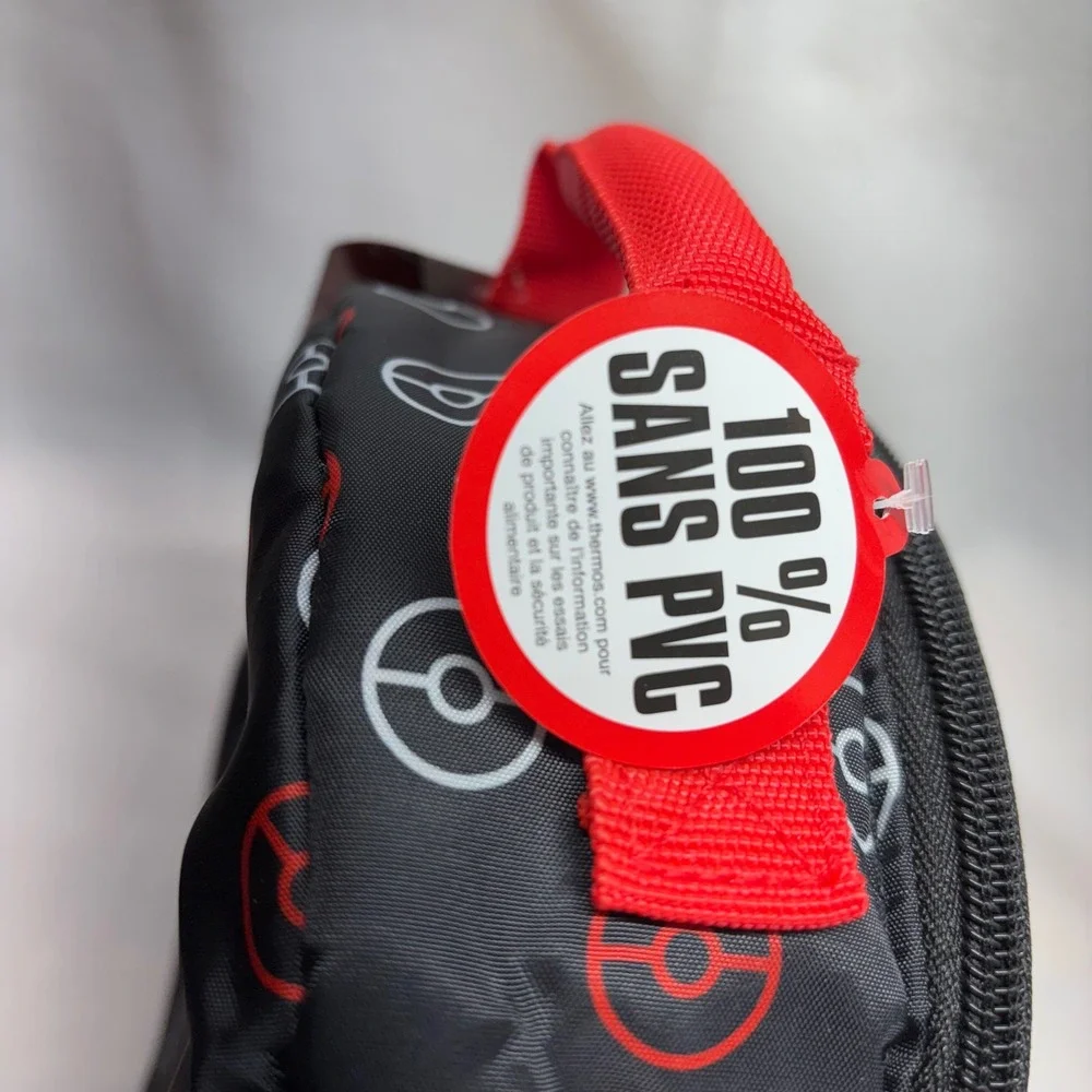 Kids Pokemon Insulated Lunch Box Bag Ther‎ mos Pokeball Round Snack Bag